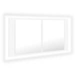 Vidaxl armoire de salle de bain � miroir � led blanc 90x12x45 cm