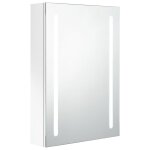 Vidaxl armoire de salle de bain à miroir led blanc brillant 50x13x70cm Vidaxl armoire de salle de bain à miroir led blanc brillant 50x13x70cm