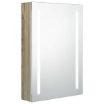 Vidaxl armoire de salle de bain à miroir led blanc et chêne 50x13x70cm Vidaxl armoire de salle de bain à miroir led blanc et chêne 50x13x70cm