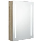 Vidaxl armoire de salle de bain à miroir led chêne 50x13x70 cm Vidaxl armoire de salle de bain à miroir led chêne 50x13x70 cm