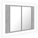 Vidaxl armoire de salle de bain à miroir à led gris béton 60x12x45 cm Vidaxl armoire de salle de bain à miroir à led gris béton 60x12x45 cm