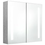 Vidaxl armoire de salle de bain � miroir led gris b�ton 62x14x60 cm