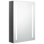 Vidaxl armoire de salle de bain � miroir led gris brillant 50x13x70 cm