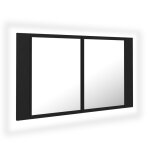 Vidaxl armoire de salle de bain  miroir  led noir 80x12x45 cm