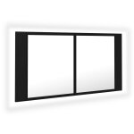 Vidaxl armoire de salle de bain  miroir  led noir 90x12x45 cm