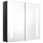 Vidaxl armoire de salle de bain  miroir led noir brillant 62x14x60 cm