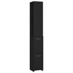 Vidaxl armoire de salle de bain noir 25x25x170 cm agglom�r�