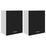 Vidaxl armoires suspendues 2 pcs noir 50x31x60 cm agglomr
