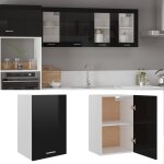 Vidaxl armoire suspendue noir brillant 39, 5x31x60 cm agglom�r�