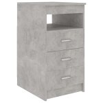 Vidaxl armoire � tiroirs gris b�ton 40x50x76 cm agglom�r�