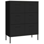 Vidaxl armoire à tiroirs noir 80x35x101, 5 cm acier Vidaxl armoire à tiroirs noir 80x35x101, 5 cm acier
