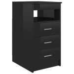 Vidaxl armoire � tiroirs noir brillant 40x50x76 cm agglom�r�