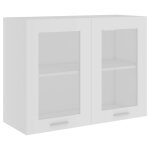 Vidaxl armoire en verre suspendue blanc 80x31x60 cm agglomr