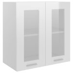 Vidaxl armoire en verre suspendue blanc brillant 60x31x60 cm agglom�r�