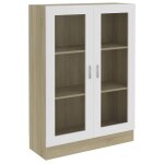 Vidaxl armoire  vitrine blanc chne sonoma 82, 5x30, 5x115 cm agglomr