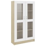 Vidaxl armoire  vitrine blanc chne sonoma 82, 5x30, 5x150 cm agglomr