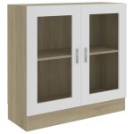 Vidaxl armoire  vitrine blanc chne sonoma 82, 5x30, 5x80 cm agglomr