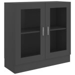 Vidaxl armoire  vitrine gris 82, 5x30, 5x80 cm agglomr