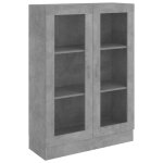Vidaxl armoire  vitrine gris bton 82, 5x30, 5x115 cm agglomr