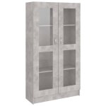 Vidaxl armoire  vitrine gris bton 82, 5x30, 5x150 cm agglomr