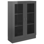 Vidaxl armoire  vitrine gris brillant 82, 5x30, 5x115 cm agglomr