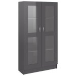 Vidaxl armoire  vitrine gris brillant 82, 5x30, 5x150 cm agglomr