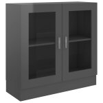 Vidaxl armoire  vitrine gris brillant 82, 5x30, 5x80 cm agglomr