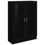 Vidaxl armoire  vitrine noir 82, 5x30, 5x115 cm agglomr