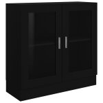 Vidaxl armoire  vitrine noir 82, 5x30, 5x80 cm agglomr