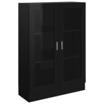 Vidaxl armoire  vitrine noir brillant 82, 5x30, 5x115 cm agglomr