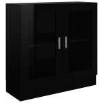 Vidaxl armoire  vitrine noir brillant 82, 5x30, 5x80 cm agglomr