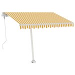 Vidaxl auvent automatique capteur de vent et led 300x250cm jaune / blanc