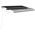 Vidaxl auvent automatique capteur de vent et led 350x250 cm anthracite
