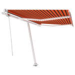Vidaxl auvent automatique capteur de vent / led 350x250 cm orange / marron