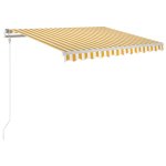 Vidaxl auvent automatique capteur de vent / led 350x250cm jaune et blanc
