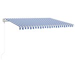 Vidaxl auvent automatique capteur de vent / led 400x350 cm bleu et blanc