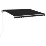 Vidaxl auvent automatique et capteur de vent / led 450x300 cm anthracite