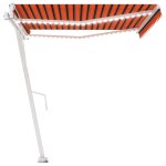 Vidaxl auvent automatique capteur de vent / led 450x300 cm orange marron