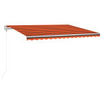 Vidaxl auvent automatique capteur de vent / led 450x300 cm orange marron