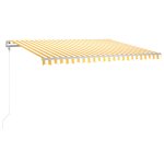 Vidaxl auvent automatique capteur de vent led 450x350cm jaune et blanc