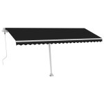 Vidaxl auvent automatique et capteur de vent / led 500x300 cm anthracite