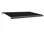 Vidaxl auvent automatique et capteur de vent / led 500x300 cm anthracite