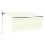 Vidaxl auvent automatique store capteur de vent et led 3x2, 5 m crme