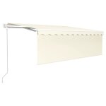 Vidaxl auvent automatique store capteur de vent led 4, 5x3 m crme