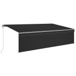 Vidaxl auvent automatique store capteur de vent et led 5x3m anthracite