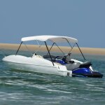 Vidaxl auvent bimini � 3 arceaux blanc 183x160x137 cm