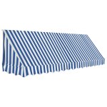 Vidaxl auvent de bistro 350x120 cm bleu et blanc