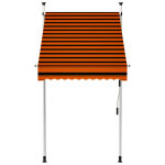 Vidaxl auvent manuel rtractable 100 cm orange et marron