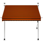Vidaxl auvent manuel rétractable 200 cm orange et marron Vidaxl auvent manuel rétractable 200 cm orange et marron