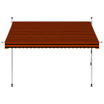 Vidaxl auvent manuel rétractable 250 cm orange et marron Vidaxl auvent manuel rétractable 250 cm orange et marron